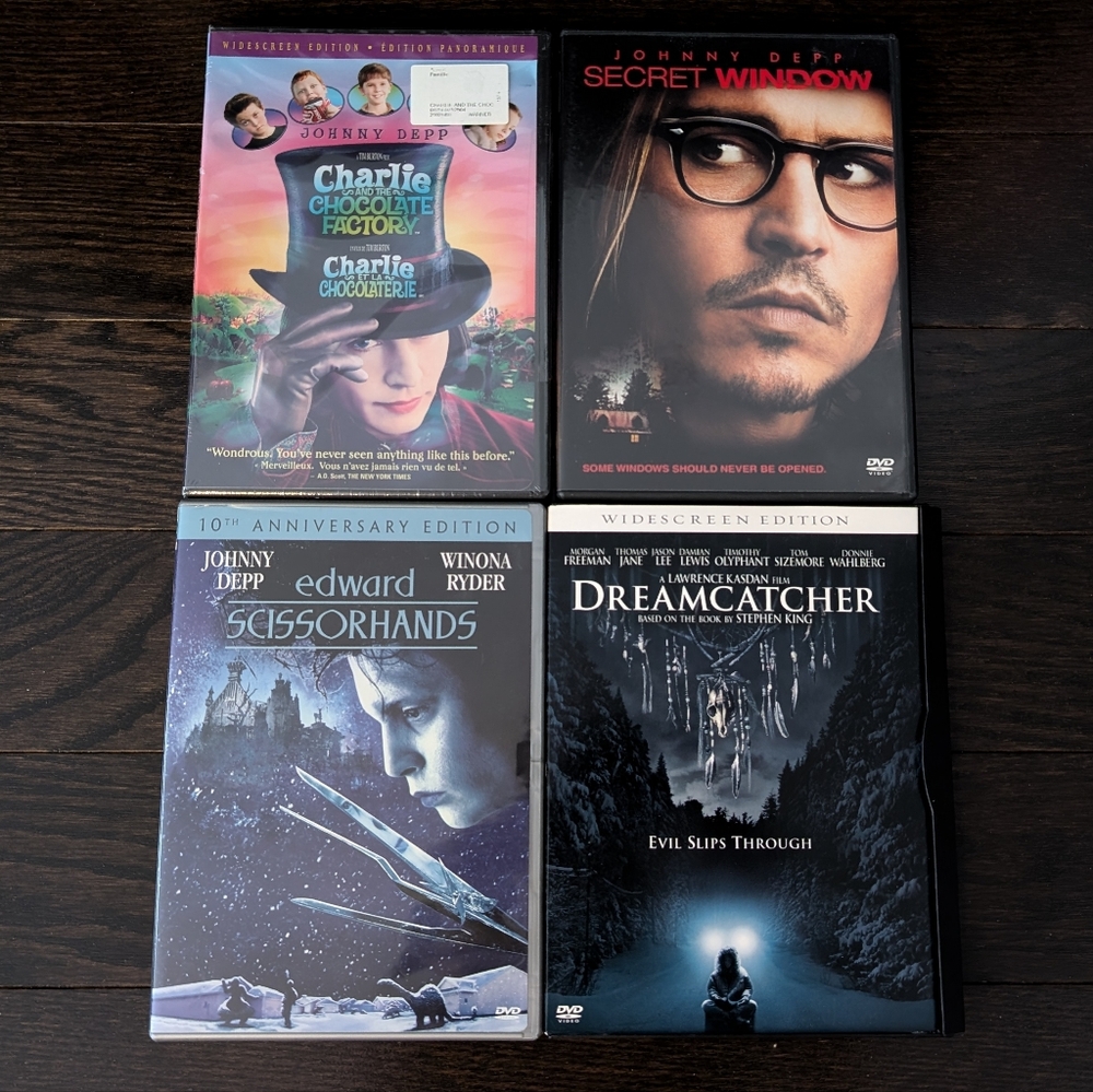LIKE NEW DVD movie collection (bundle of 4) horror & fantasy, Johnny Depp